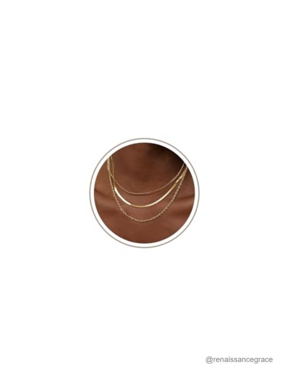 Layered Gold Plated Necklace Set Stackable Herringbone Chain Dainty Women Gift